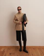 %100 koton cep detaylı parka camel 6