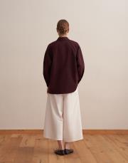 %100 pamuk balon kol gömlek mürdüm 3