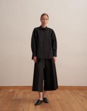 %100 pamuk balon kol gömlek siyah