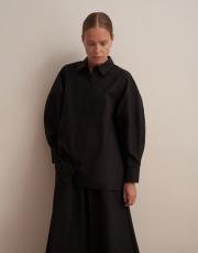 %100 pamuk balon kol gömlek siyah 4