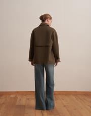 kapitone astarlı kadife yaka parka haki 3