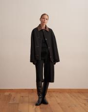 kapitone astarlı kadife yaka parka siyah 2