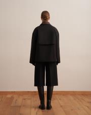 kapitone astarlı kadife yaka parka siyah 4