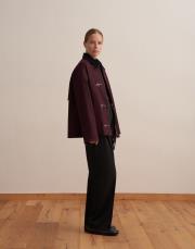 kapitone astarlı kadife yaka parka mürdüm 2