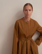 %100 koton pileli elbise hardal 6