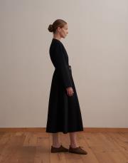 %100 koton pileli elbise siyah 3