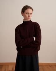 balıkçı yaka triko kazak bordo