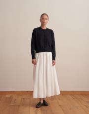 kaplama düğmeli triko hırka lacivert