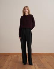 kaplama düğmeli triko hırka bordo 2