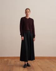 kaplama düğmeli triko hırka bordo 5