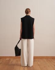 v yaka triko yelek siyah 5