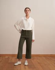 wide leg dikişli crop jean yeşil 2