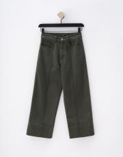 wide leg dikişli crop jean yeşil 4