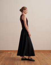 a kesim volanlı etek siyah 2