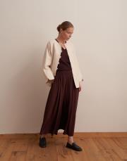 keten karışımlı biritli ceket bej 2