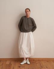 %100 pamuk balon etek ekru