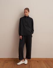 fermuarlı modal spor takım siyah