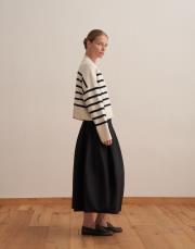 çizgili triko hırka ekru 2