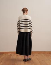 çizgili triko hırka ekru 3