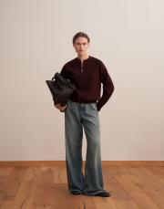 fermuarlı pamuk triko hırka burgonya