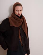 yün karışımlı triko atkı tarçın