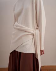 yün karışımlı triko atkı ekru 3