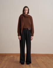 yün karışımlı triko hırka tarçın