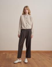 yün karışımlı triko hırka bej