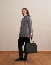 yün karışımlı balıkçı yaka triko kazak gri 2