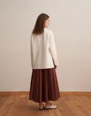 yün karışımlı balıkçı yaka triko kazak ekru 5