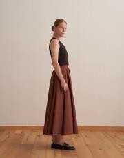 kesik detaylı teknik etek gül kurusu 3