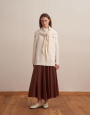 kesik detaylı teknik etek gül kurusu 5