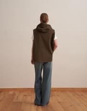 kapüşonlu spor yelek haki 3