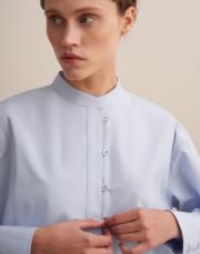 %100 koton biritli gömlek mavi 3