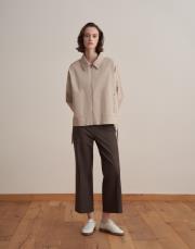 fermuarlı koton ceket bej