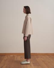 fermuarlı koton ceket bej 2