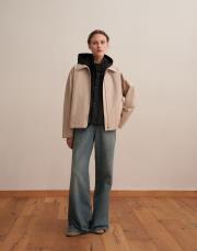 fermuarlı koton ceket bej 5