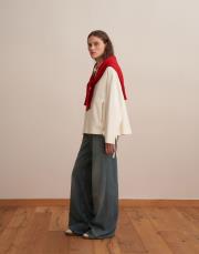 fermuarlı koton ceket ekru 6