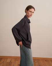 fermuarlı yüksek yaka teknik sweatshirt antrasit 5