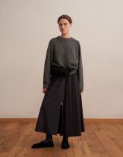 fermuarlı pileli teknik etek antrasit 3