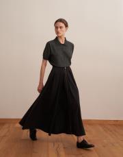 fermuarlı pileli teknik etek siyah 2