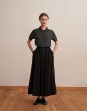 fermuarlı pileli teknik etek siyah 3