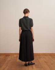 fermuarlı pileli teknik etek siyah 4