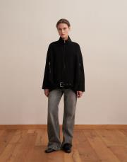 kemer detaylı teknik ceket siyah