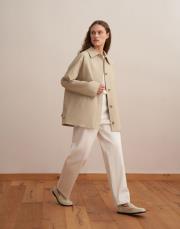 %100 koton kontrast detaylı trençkot uçuk yeşil 2