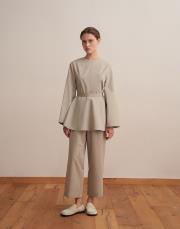 %100 koton peplum bluz çağla yeşili 2