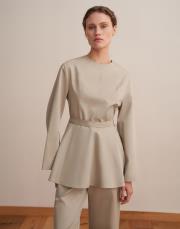 %100 koton peplum bluz çağla yeşili 4