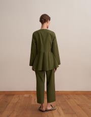 %100 koton peplum bluz yeşil 4