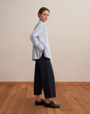 %100 koton straight pantolon lacivert 4