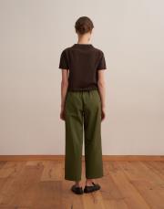 %100 koton straight pantolon yeşil 3